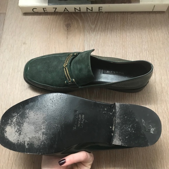 Newbark Patent-Suede Loafers, Green - Picture 2 of 4